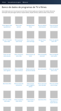Banco de dados de programas de TV e filmes Banco de dados de programas de TV e filmes